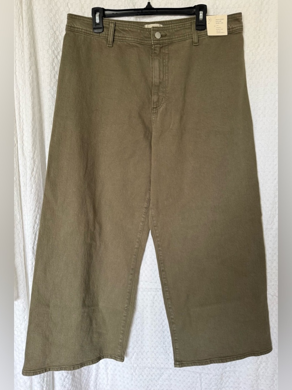 Universal Thread Olive High-Rise Sailor Wide Leg Jeans Size 16 NWT
